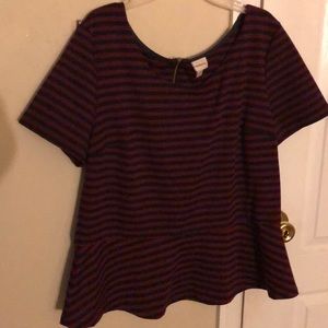 Red and blue professional top